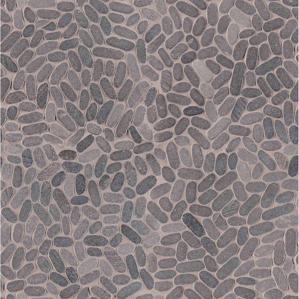 Msi Sliced Pebble Coal 12 In. X 12 In. X 10 Mm Tumbled Marble Mesh-Mounted Mosaic Tile, 10PK ZOR-MD-0145 - main